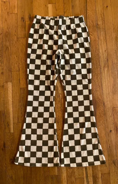 topshop womens checkered flare stretch pants US 8