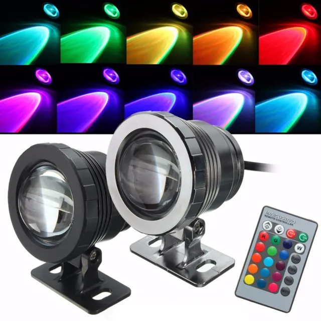 Waterproof RGB LED Flood Light Underwater Fountain Aquarium Spotlight 12V 220V