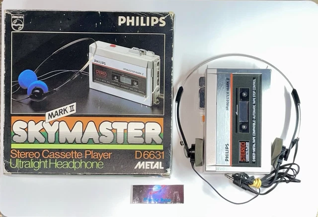 Walkman Philips D6631 SkyMaster Mark II, Lecteur Cassette Vintage, En Boîte, état Correct