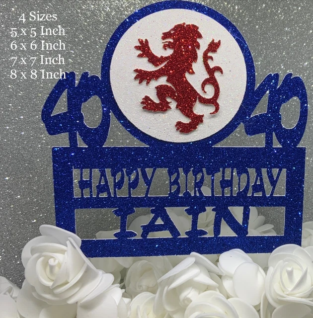 40TH BIRTHDAY RANGERS Personalised Glitter Birthday Cake Topper Name
