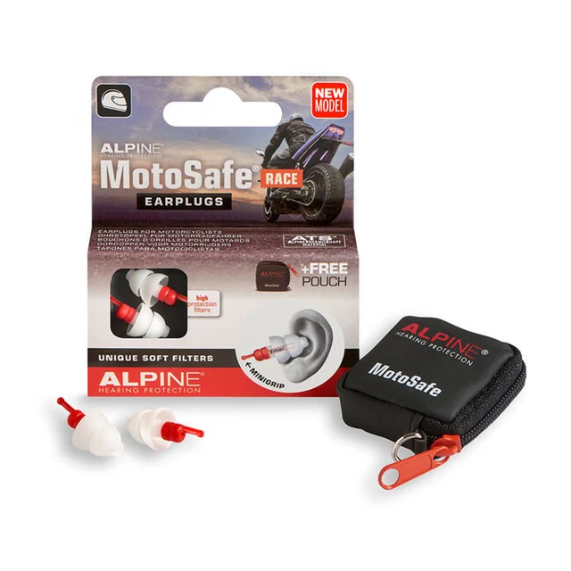 ALPINE Motosafe Motorbike Motorcycle Race Caps Reusable Caps for Ears