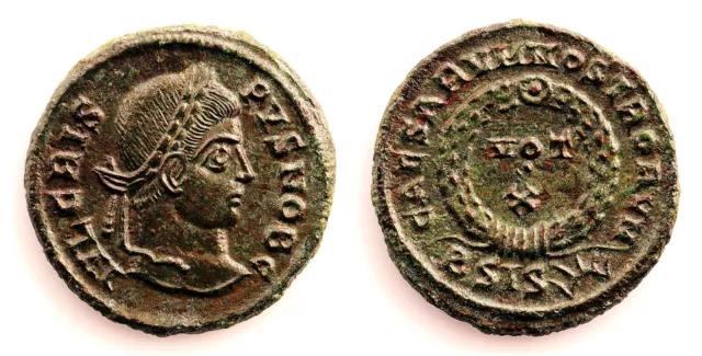 Empire Romano-Crispus. Follis. Siscia 316-326 D.c. EBC XF Copper 0.1oz