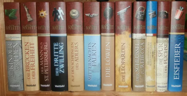 ""12 Bücher Ken Follett Hardcover Weltbild Sammler Editionen Werke Romane Bände