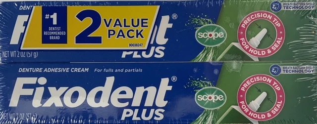 ENVÍO GRATUITO FIXODENT Plus adhesivo dental con mira, sujeción de precisión, paquete de 2,0 oz EA