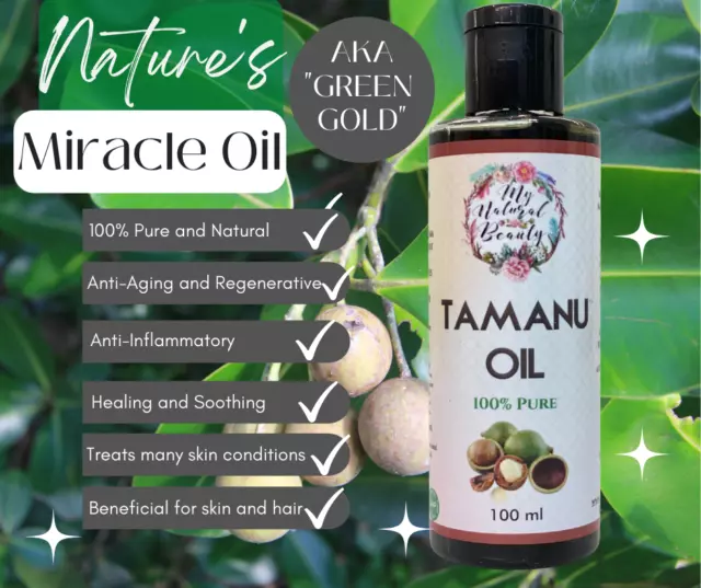 100% Pure Tamanu Oil (Calophyllum Inophyllum)-100ml-Hair growth skincare healing