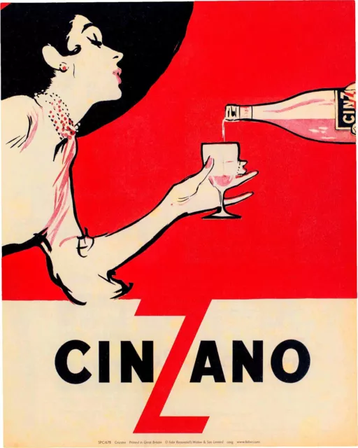 Anonymous "Cinzano" cuisine food wine cocktails spirits vintage posters drinks