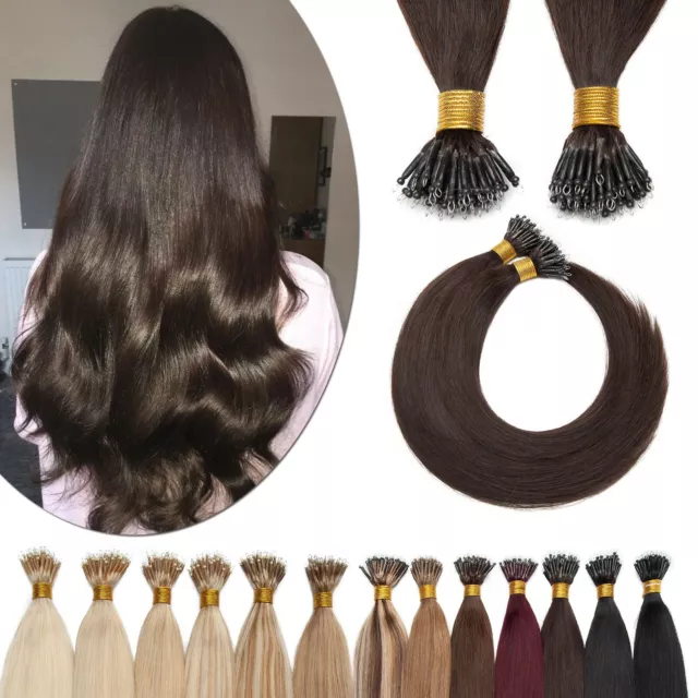 Nano Micro Beads Nano Ring Tip 100%Remy Human Hair Extensions Double Drawn Thick