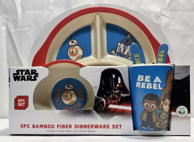 Star Wars Dinnerware 5pc Set BB-8 Finn Rebels New 2022