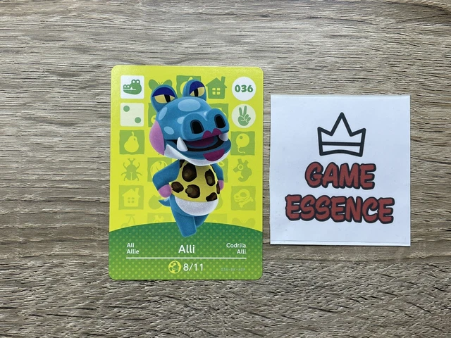CARTE ANIMAL CROSSING Amiibo Alli 036 Allie Ali Crodila Série 1 Card S1