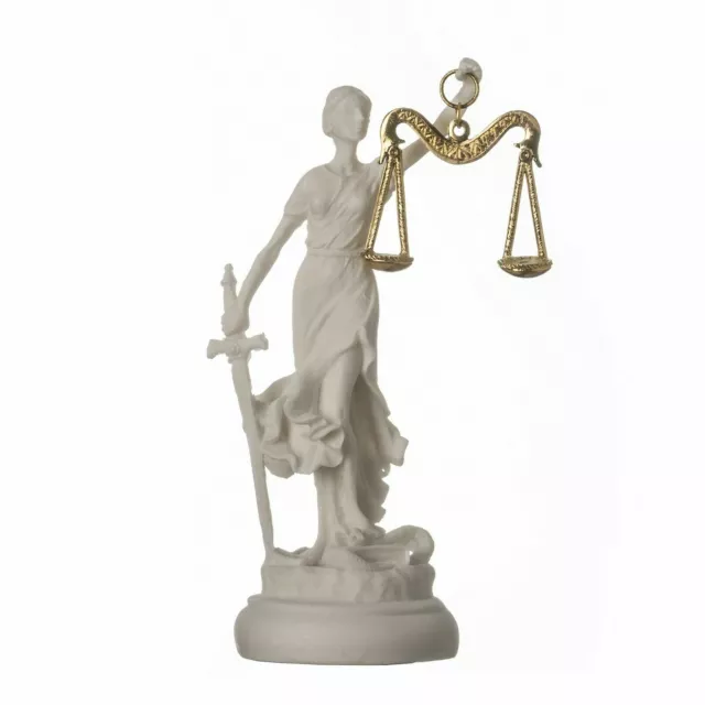 Greek Goddess Themis Statue Figurine Blind Lady Justice Lawyer Gift Round Base