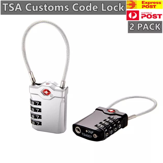 2PACK Luggage TSA Customs Code Lock 4-Digit Combination Security Padlock Travel