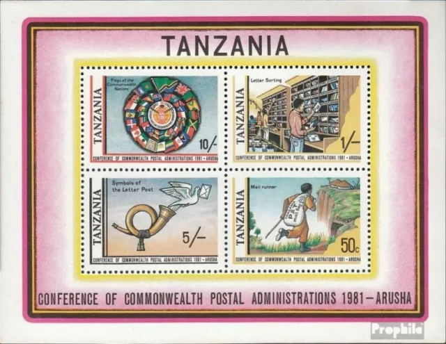 Tanzania Bloque 25 (edición completa) nuevo 1981 oficinas de correos Commonwealt