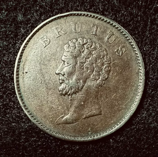 1809-1810 UK United Kingdom British Copper Company Brutus 1/2d Half Penny Coin 2