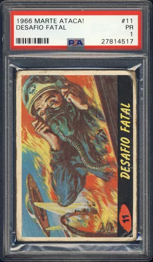 1966 Argentina Topps Marte Ataca (Mars Attacks) #11 Desafio Fatal PSA 1