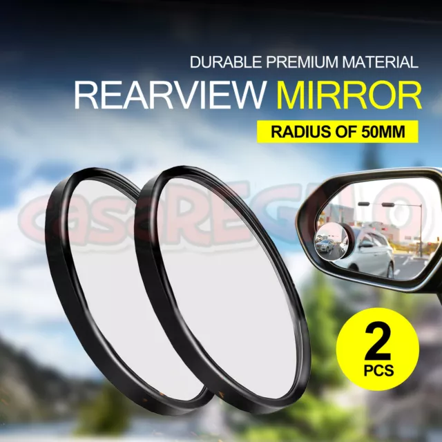 2pcs Blind Spot Mirror Car Rear Side View Convex Wide Angle round glass 2" 50mm