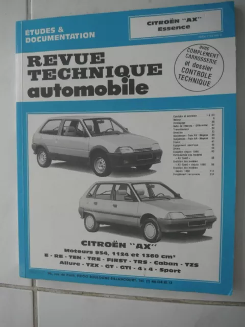 Revue Technique Automobile Citroen  Ax Essence  1993