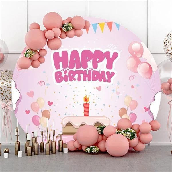 Circle Sparkles Balloons 40th Happy Birthday Backdrop