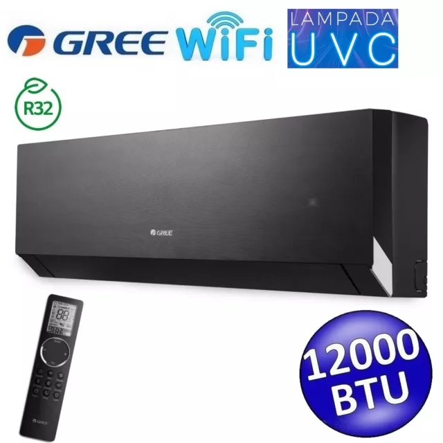 Unité intérieure R32 Gree CLIVIA noir WiFi 12000 BTU 3,5 kW - lampe UVC - mono