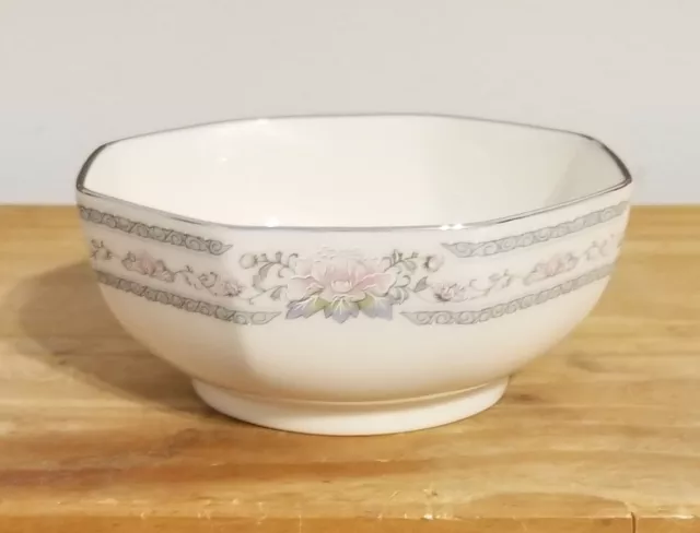 Lenox Charleston Octagonal Serving Bowl Platinum Rim Nice 5" 