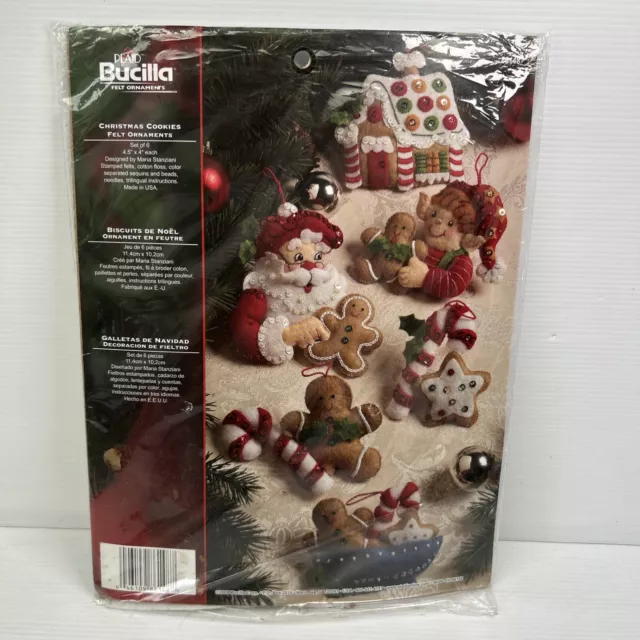 Bucilla Felt Applique Holiday Ornament Kit,CHRISTMAS COOKIES,Santa Baking,86148