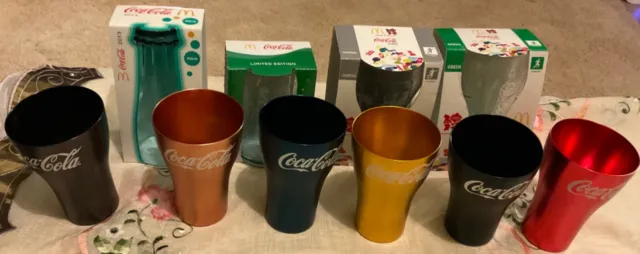 Assort Mcdonalds Coke Cup Glass Set of 6 plus Glasses 10 in all