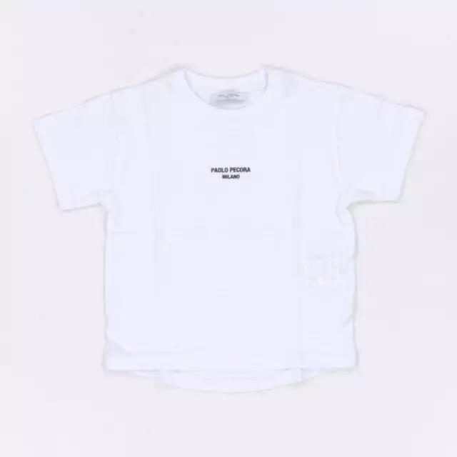 PAOLO PECORA T-shirt Enfant Logo Coton Blanc