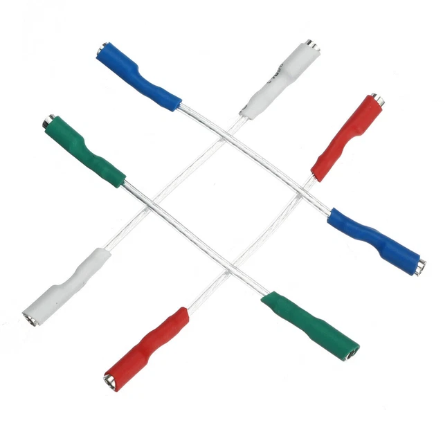 SILVER TURNTABLE PHONO Cartridge Headshell Wires Leads Cables For 1.21