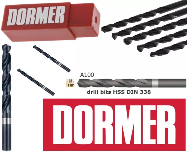 Dormer HSS Metric Jobber Drill Bits A100 for Steel - Metal 3.00mm to 5.00mm