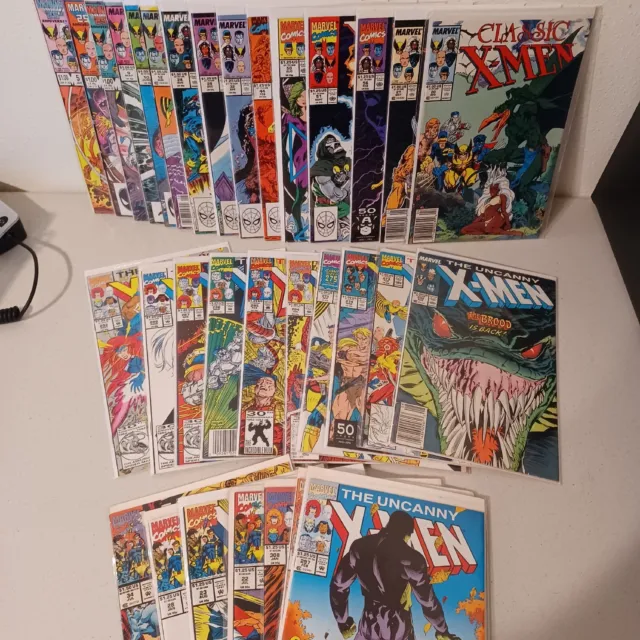 Uncanny X-Men Classic X-Men Mixed Comic Lot Of 32 From 80s & 90s Marvel Comics