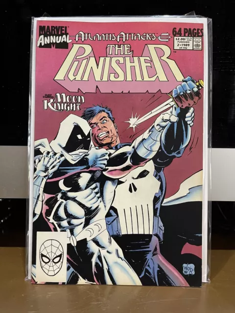 The Punisher Annual #2 Atlantis Attacks Moon Knight (Marvel Comics 1989) VF/NM