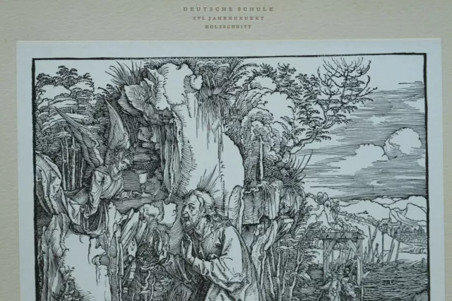 M-IX) Holzschnitt Albrecht Dürer 1898 Christus am Ölberg Reichsdruckerei Berlin 3