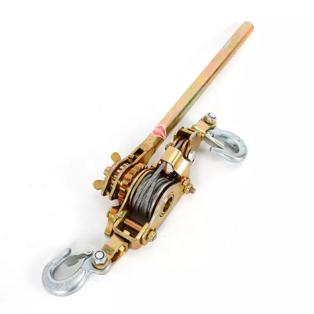 2 Ton Ratchet Type Puller Come Along Cable Hand Lever Block Chain Hoist 4400LB