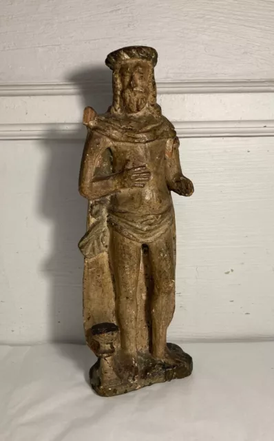 Ecce Homo. Le christ. Sculpture en bois patiné. Epoque XVIIIème. Haute époque.