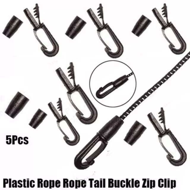 5Pcs Plastic Snap Buckles Black Elastic Ropes Buckles New Zip Clip  Outdoor Tool