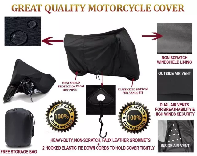 SUPER HEAVY-DUTY BIKE MOTORCYCLE COVER FOR Ural Patrol 2WD 2008-2012 No Sidecar 2