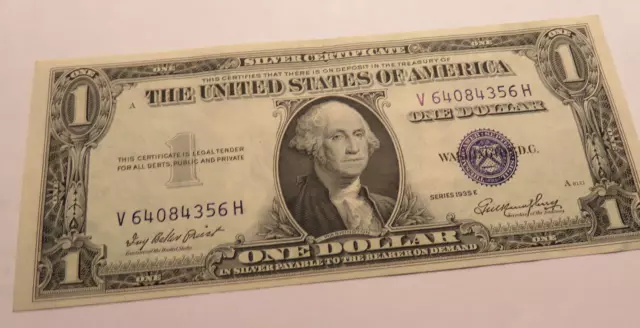 Series 1935 E Blue Seal $1.00 One Dollar Silver Certificate Note - CRISP