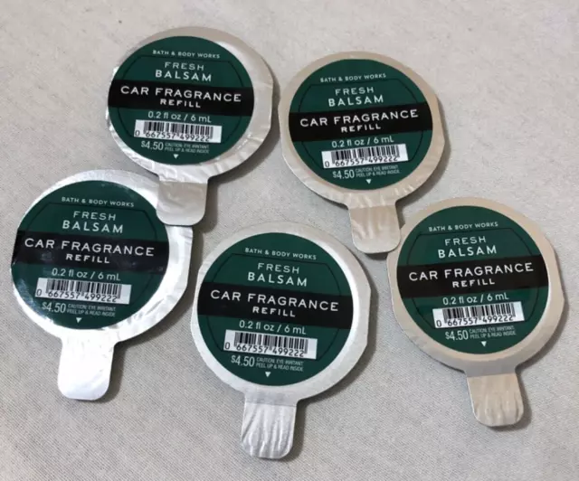 5 FRESH BALSAM Car Fragrance Scentportable Refill 0.2oz BATH & BODY WORKS