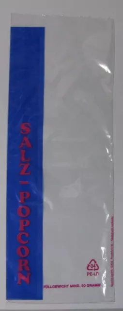 25 Popcorn Tüten Polybeutel Folien Flach-Beutel Abreißbeutel mittel ca. 1,5L