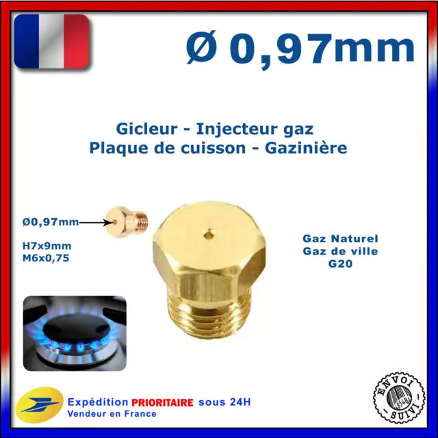 Gicleur injecteur 0,97mm ou .97 gaz de ville pour cuisinière plaque cuisson