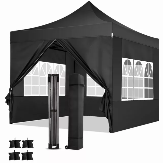 Pop up Pavillon Faltbar 3x3m Gartenpavillon Wasserdicht Pavillion UV-Schutz 50+
