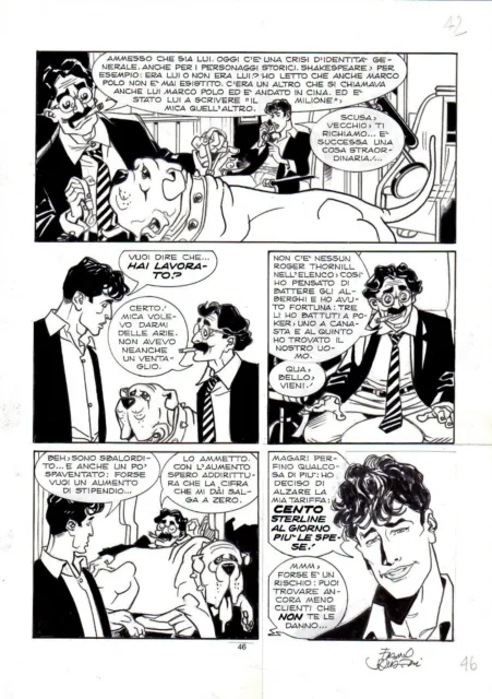 FRANCO SAUDELLI - Tavola originale Dylan Dog n. 145 " Il cane infernale " p. 46