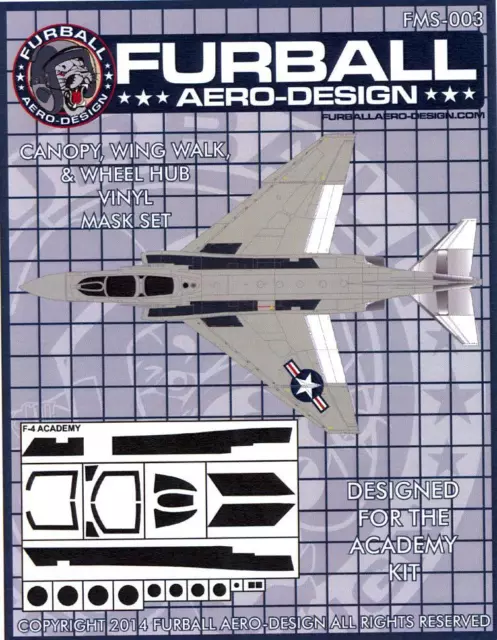 Furball Decals 1/48 F-4 PHANTOM II Canopy & Wheel Hub Vinyl Mask Set