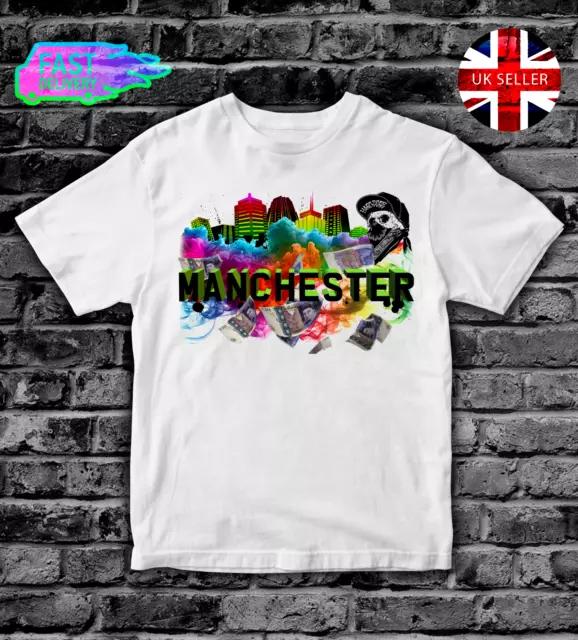 T-shirt bambini MANCHESTER TOP RAGAZZI RAGAZZE ADULTI T-SHIRT DIVERTENTE #2