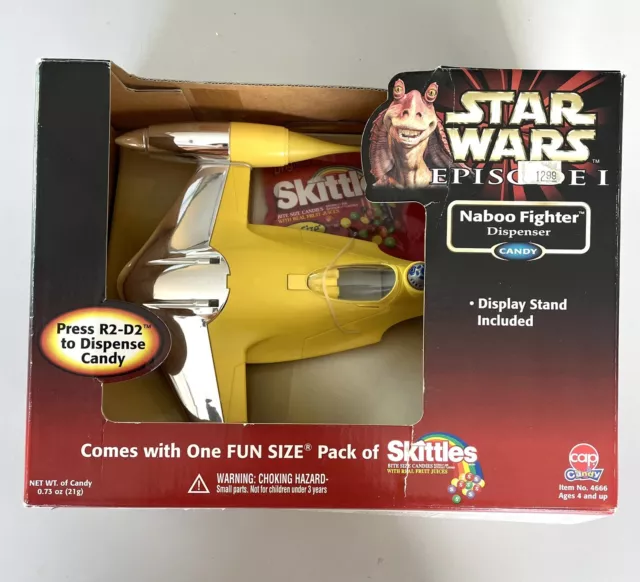 Star Wars Episode 1 NABOO FIGTHER Skittles Candy  Dispenser Vintage 1999 Hasbro