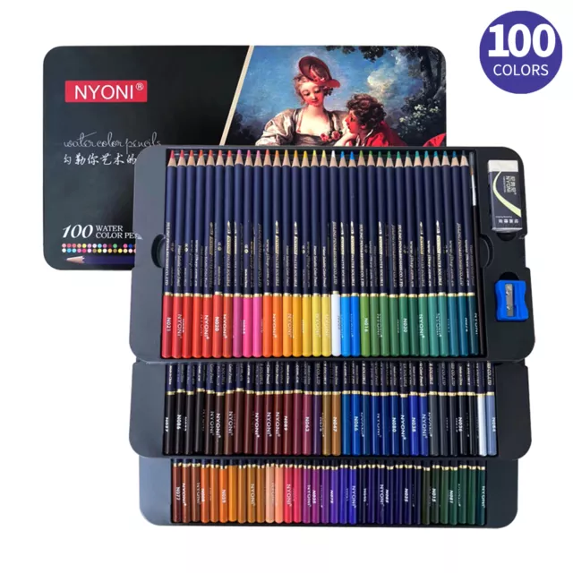 NYONI Professional  Pencils Set 12/24/36/48/72/100 Colored S1E3