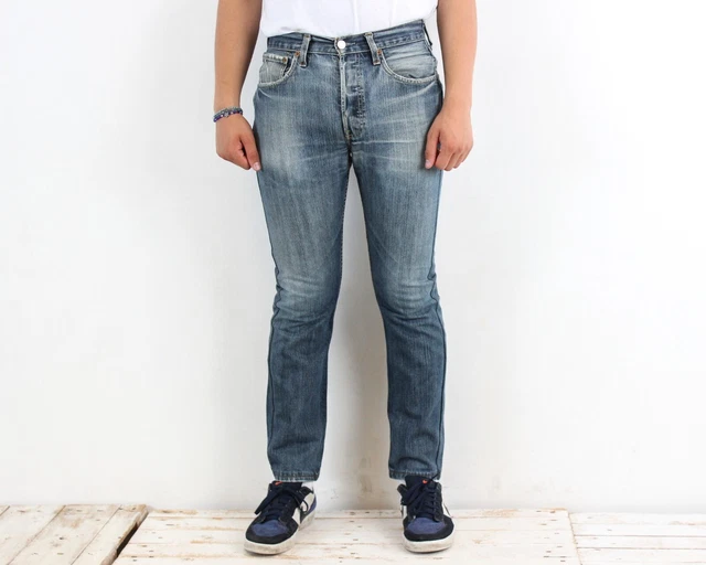 Jeans Levi's 501 Premium Homme - Taille W33/L32 - Coupe Droite Délavée - Occasion Très Bon état