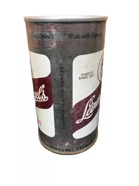 Leinenkugels Vintage Beer Metal Can Pull Tab 12 oz. 4.75" WI Big Eddy Springs 2