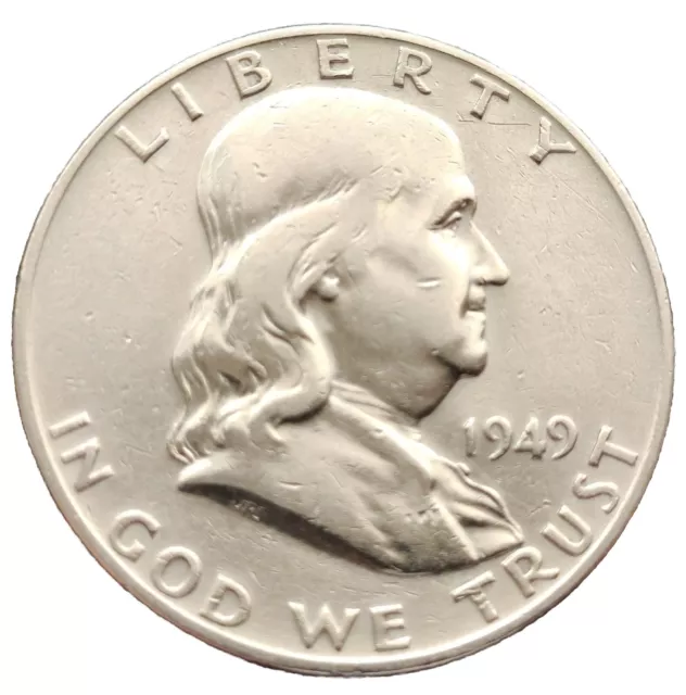 USA 1/2 Half Dollar 1949 Silber Benjamin Franklin Ag 900 Art. 001 -070 3