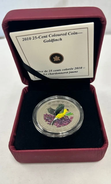 カナダ 25セントカラーコイン ゴールドフィンチ 2010 カナダの鳥シリーズ 2010 25c Goldfinch - Coloured Coin
