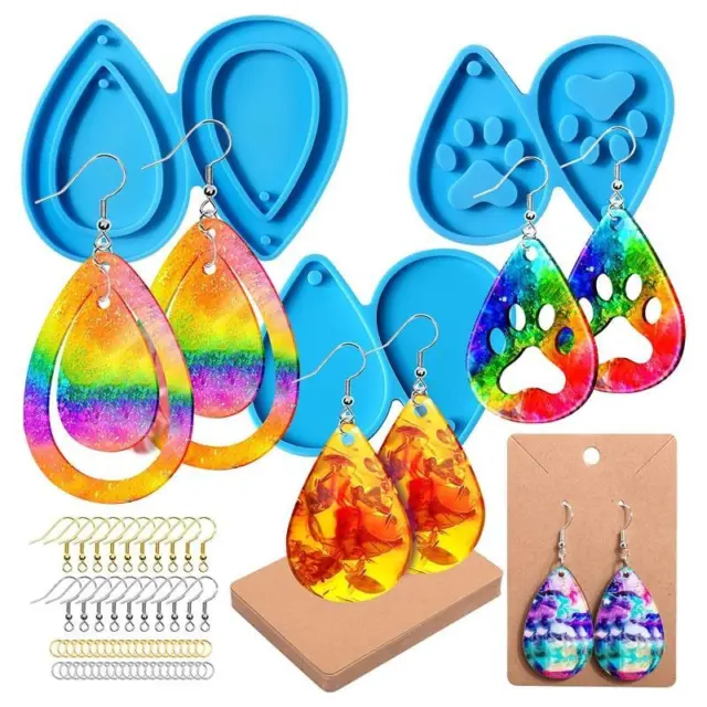 113Pcs Resin Earring Mold Teardrop Silicone Mold for Epoxy DIY Jewelry Mold